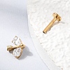 F136 Titanium Pave Clear Cubic Zirconia Teardrop Arrow Internally Threaded Labrets ME-CBA9828-03G-3