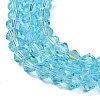 Transparent Electroplate Glass Beads Strands GLAA-F029-4mm-D20-3