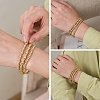5Pcs Round Brass Beaded Stretch Bracelets for Women BJEW-SW00151-7