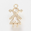 Brass Cubic Zirconia Pendants ZIRC-R015-069G-2