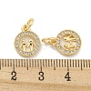 Brass Micro Pave Clear Cubic Zirconia Charms KK-Z044-34G-3