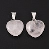 Heart Natural Rose Quartz Pendants LS-X-G-Q371-07-1