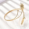 304 Stainless Steel Arm Cuff Bangles for Women BJEW-B152-01G-A-3