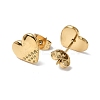 Ion Plating(IP) 304 Stainless Steel Heart Stud Earrings for Women EJEW-F300-07G-2