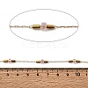 Handmade 304 Stainless Steel Chains with Faceted Rondelle Glass Beads CHS-K020-19G-3