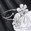 Flower Alloy Arm Cuff Bangles for Girl Women AJEW-A063-01A-P-2
