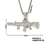 Trendy Hip-hop Alloy Crystal Rhinestone Box Chain Hand Gun Pendant Necklaces HH6714-2-1
