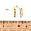 Sea Horse Brass Micro Pave Cubic Zirconia Ear Studs EJEW-D304-38G-3