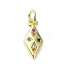 Brass Micro Pave Cubic Zirconia Pendants KK-H475-23G-02-1
