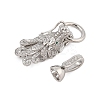 Brass Micro Pave Cubic Zirconia Fold Over Clasps KK-L223-003P-2