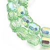 Electroplate Transparent Column Glass Beads Strands EGLA-A043-02-AB10-3