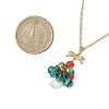 Christmas Tree Glass Beaded Pendant Necklaces NJEW-TA00174-3