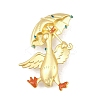 Duck Holding Umbrella Enamel Pins JEWB-B035-02MG-2