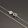 Anti-Tarnish Rhodium Plated 925 Sterling Silver Boston Link Chain Necklaces STER-E033-56-1
