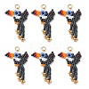 Glass Seed Beaded Bird Pendants PALLOY-MZ00920-02-1