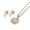 304 Stainless Steel Rhinestone Jewelry Sets SJEW-H301-04G-2