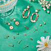 20Pcs Flat Round Brass Stud Earring Findings KK-BBC0013-96A-4