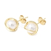 Brass Stud Earrings for Women EJEW-F421-02G-4