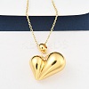 201 Stainless Steel Love Heart Pendant Necklaces for Women NJEW-Z069-01G-01-1