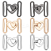 6Pcs 3 Colors Heart Alloy Belt Strap Buckles FIND-WR0010-57-1