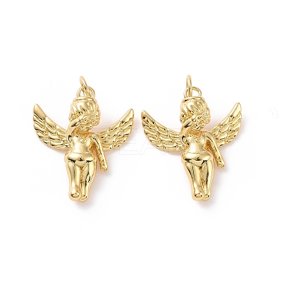 Angel Brass Pendants KK-G435-42G-1