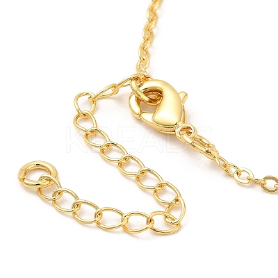 Brass Micro Pave Cubic Zirconia Pendants Necklace LS-NJEW-I125-01D-1