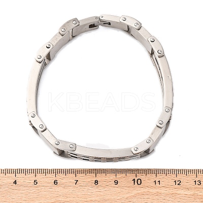 304 Stainless Steel Panther Chain Bracelets for Women Men BJEW-R018-03P-1