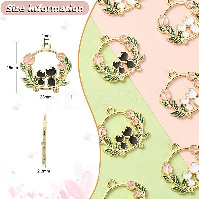 20Pcs 2 Colors Alloy Enamel Pendants ENAM-CJ0004-20-1