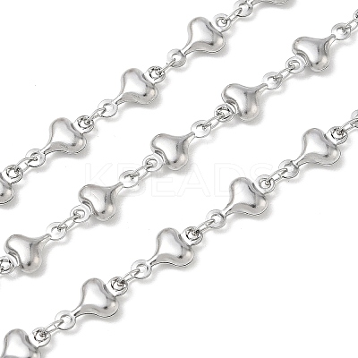 304 Stainless Steel Heart Link Chains CHS-N009-01A-P-1