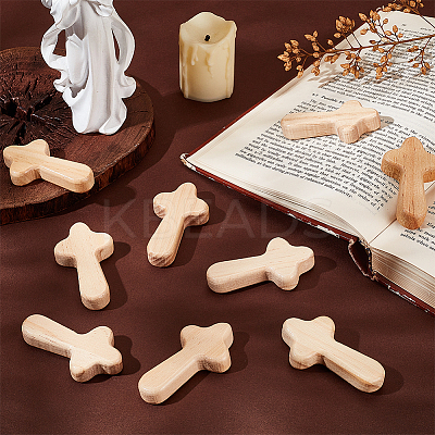 20Pcs Wooden Cross Wall Ornaments AJEW-GA0007-33-1