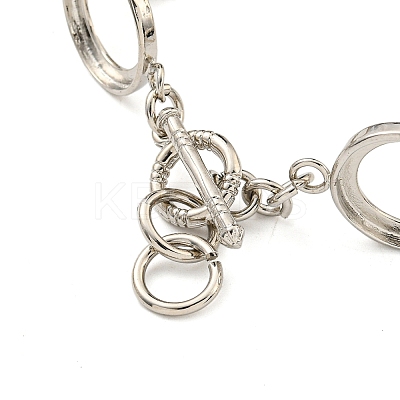 Rack Plating Brass Flat Round Link Bracelet Making with Tray BJEW-A010-03B-P-1