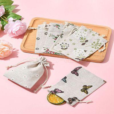 24Pcs 6 Colors Polycotton(Polyester Cotton) Packing Pouches Drawstring Bags ABAG-FS0001-12-1