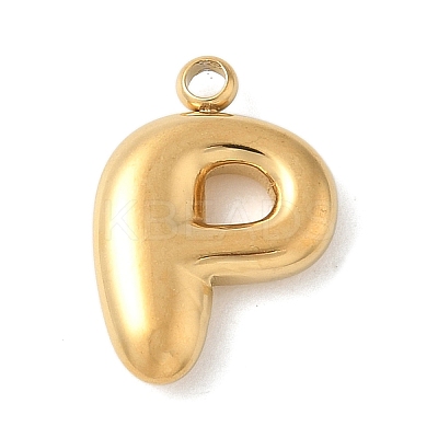 304 Stainless Steel Initial Pendants STAS-S186-12P-G-1