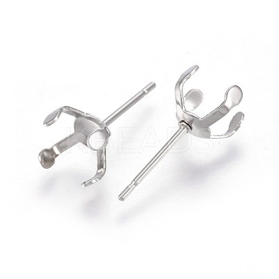Tarnish Resistant 304 Stainless Steel Stud Earring Findings X-STAS-L219-03D-P-1