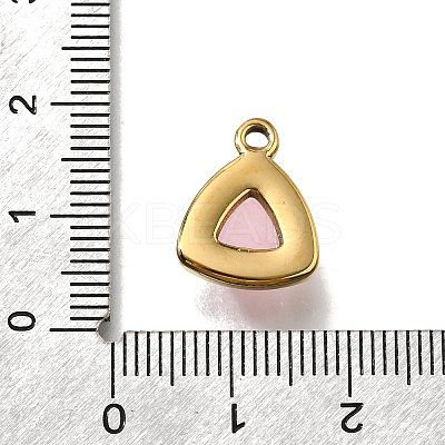 Natural Rose Quartz Triangle Charms STAS-D310-02G-02-1
