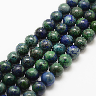 Natural Chrysocolla and Lapis Lazuli Beads Strands G-G735-07-6mm-1