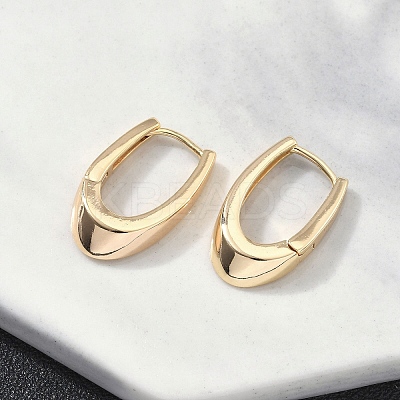 U-Shaped Brass Hoop Earrings EJEW-D320-14G-1