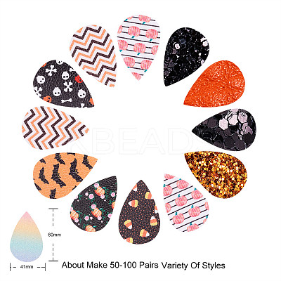 DIY Halloween Theme Glitter Dangle Earrings Making Kit JX049A-1