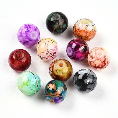 Baking Paint Glass Beads DGLA-S115-8mm-MS-1
