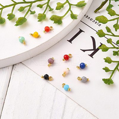 Faceted Glass Beads Pendants PALLOY-JF00546-1