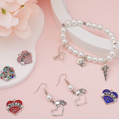 42Pcs 15 Style Tibetan Style Alloy & Alloy Rhinestone Pendants TIBEP-SC0002-41-1