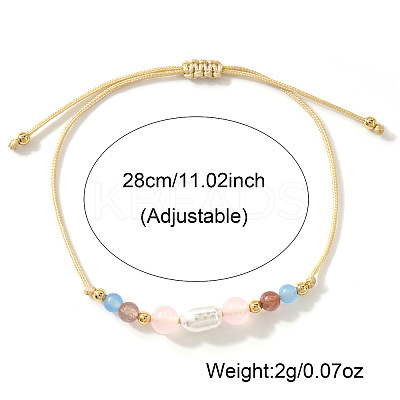 Natural Gemstone & Imitation Pearl Beaded Bracelet UH6167-1