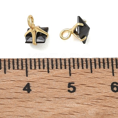 Brass Pave Cubic Zirconia Charms CU-CBABEB3-05G-01-1