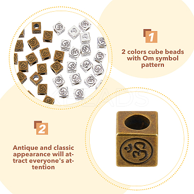 100Pcs 2 Colors Tibetan Style Alloy European Beads FIND-DC0002-53-1