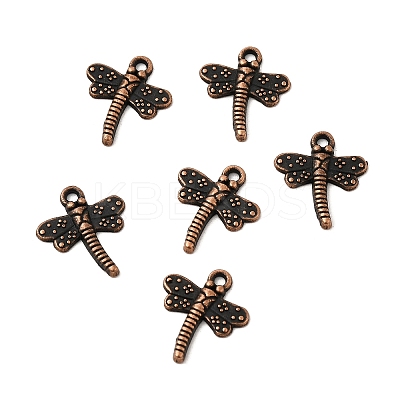 Tibetan Style Dragonfly Alloy Pendants TIBEP-A718-R-NR-1