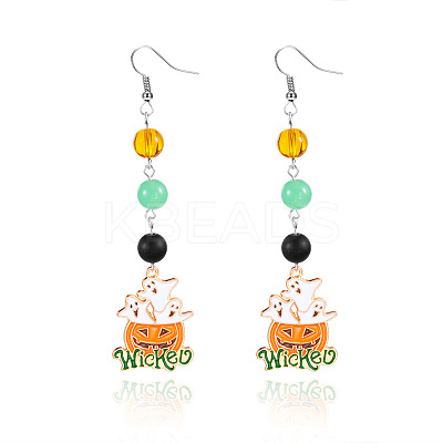 Alloy Enamel Dangle Earrings FS-WGFB6AD-04-1