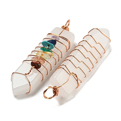 7 Chakra Gemstone Big Pointed Pendants G-H308-04G-01-1