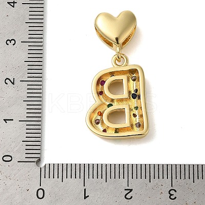 Rack Plating Brass Micro Pave Clear Cubic Zirconia Perdants KK-C067-12G-B-1