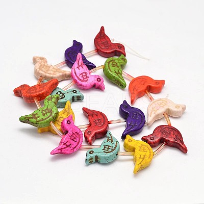 Bird Synthetic Turquoise Bead X-G-M150-25-1