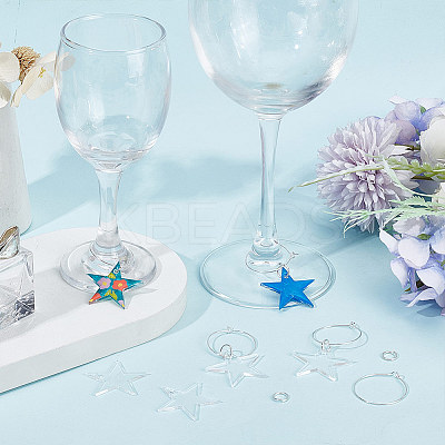 DIY Blank Wine Glass Charm Making Kit DIY-SC0023-79B-1